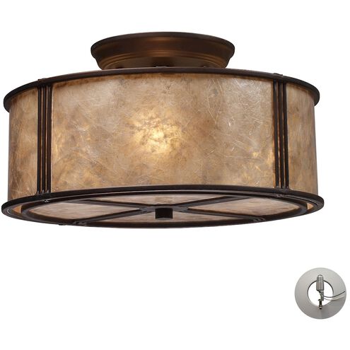 Barringer 3 Light 13 inch Aged Bronze Semi Flush Mount Ceiling Light