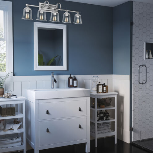 Nicholas 5 Light 42 inch Polished Chrome Bath Light Wall Light