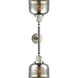 Franklin Restoration Large Bell 2 Light 18 inch Brushed Satin Nickel Bath Vanity Light Wall Light in Silver Plated Mercury Glass, Franklin Restoration