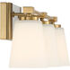 Darby 3 Light 25.25 inch Warm Brass Vanity Light Wall Light