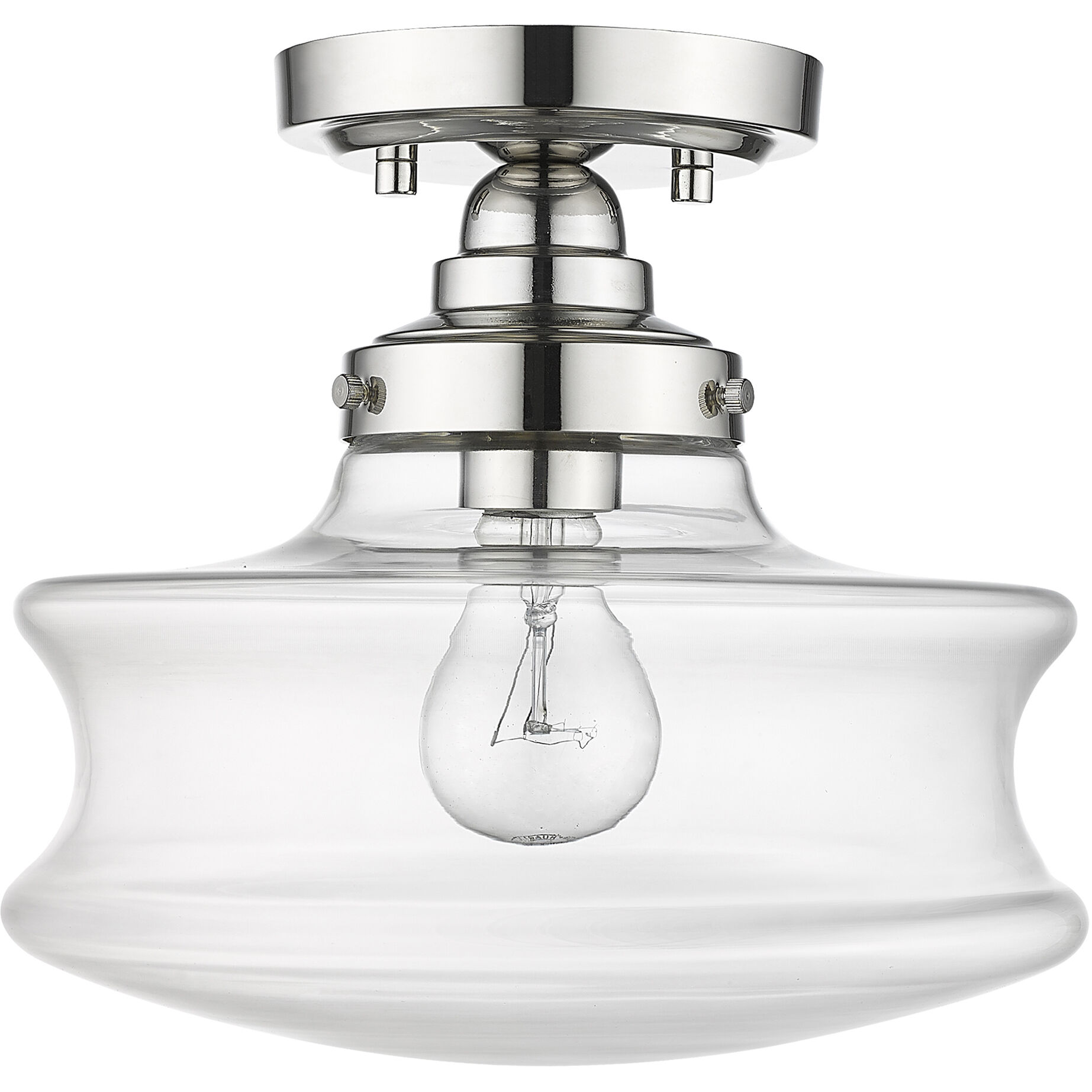 Keal 1 Light 10 inch Polished Nickel Convertible Semi-Flush Ceiling Light