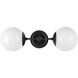 Alora Mood Fiore 2 Light 6 inch Matte Black Bath Vanity Light Wall Light