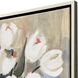 White Tulips White and Green and Blue Canvas