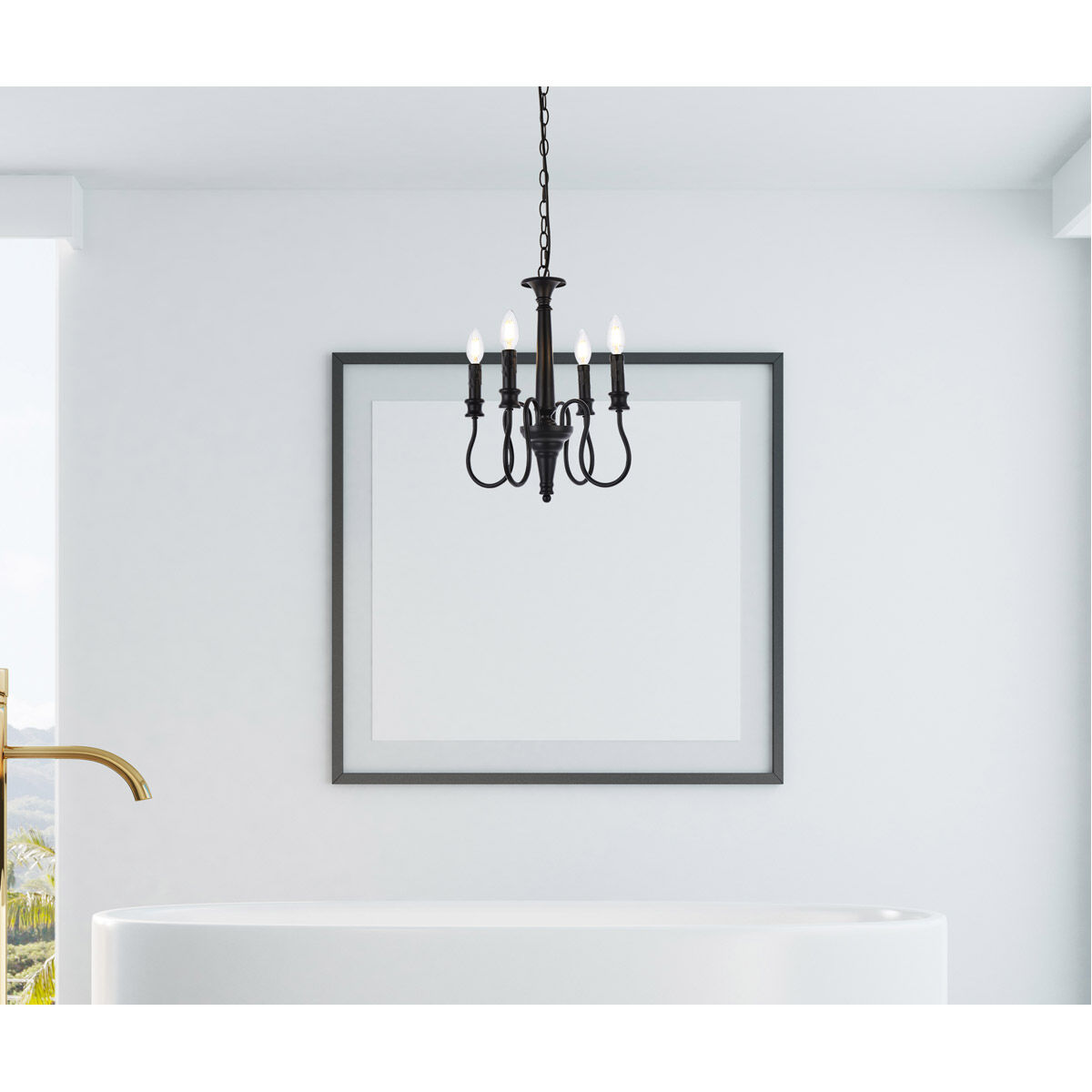 Flynx 4 Light 14 inch Black Pendant Ceiling Light