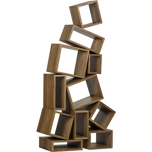 Cubist Dark Walnut Bookcase