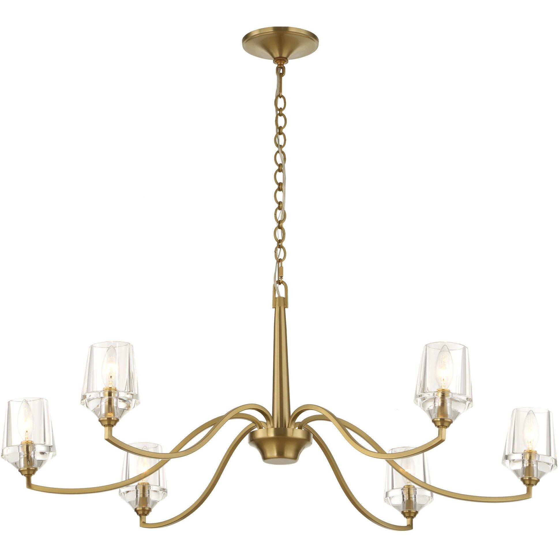Barcelona 6 Light 40.25 inch Natural Brass Chandelier Ceiling Light