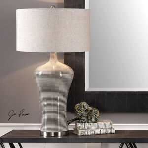 Dubrava 34 inch 150 watt Distressed Light Gray Glaze Table Lamp Portable Light