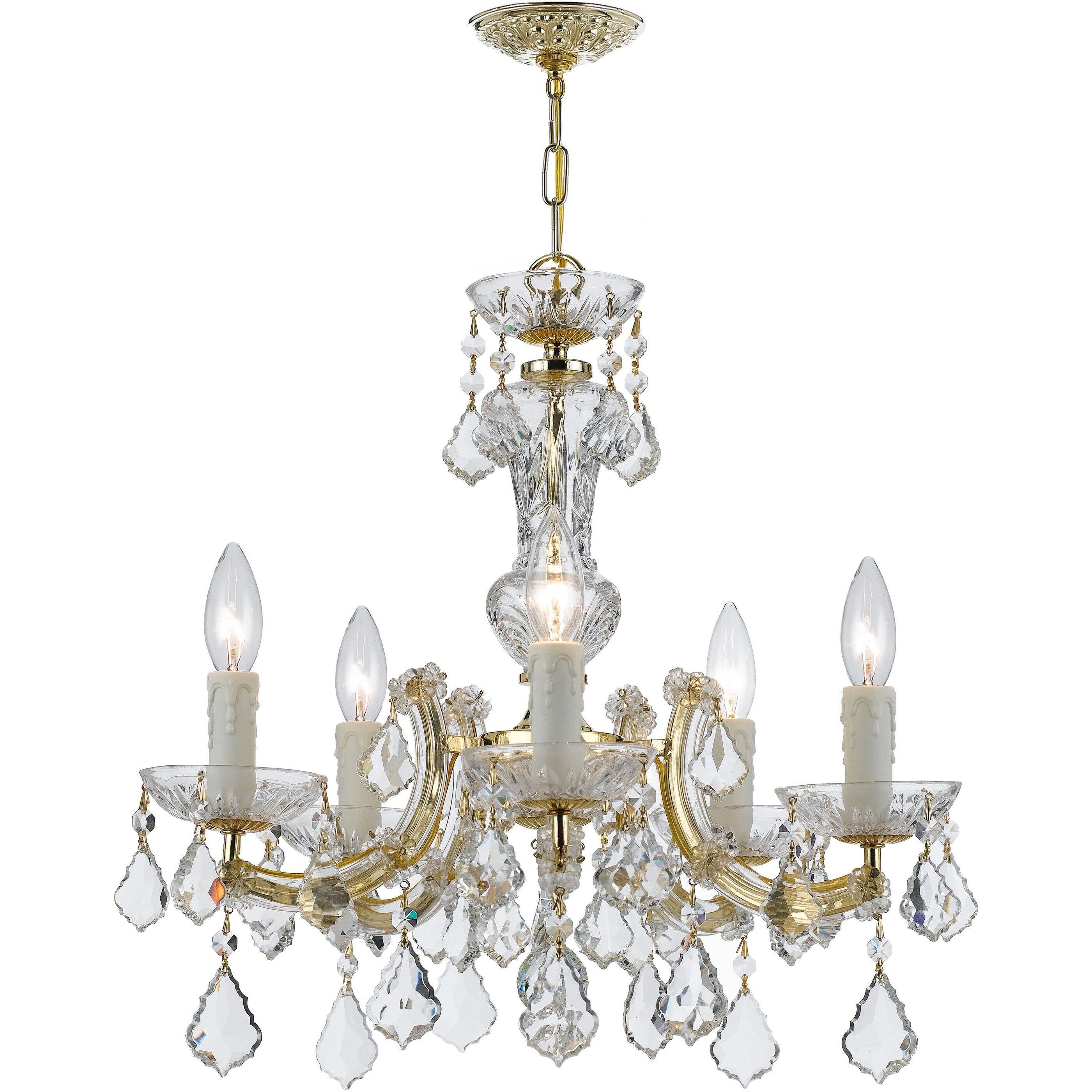 Maria Theresa 5 Light 20 inch Gold Chandelier Ceiling Light in Clear Spectra