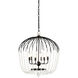 Voliere 6 Light 24.5 inch Gold Pendant Ceiling Light in Matte Black