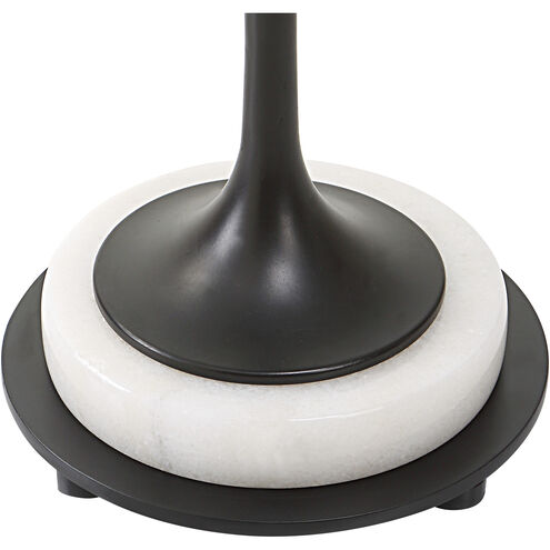 Sentry 22 X 13 inch Black Iron and Antique Brushed with White Marble Accent Table