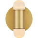 Capsule 2 Light 7.5 inch Brushed Brass/Clear Wall Sconce Wall Light