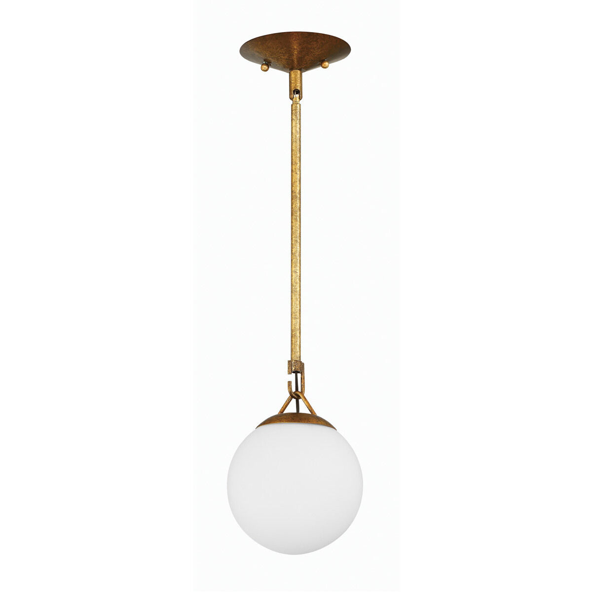 Orion 1 Light 6 inch Patina Aged Brass Mini Pendant Ceiling Light