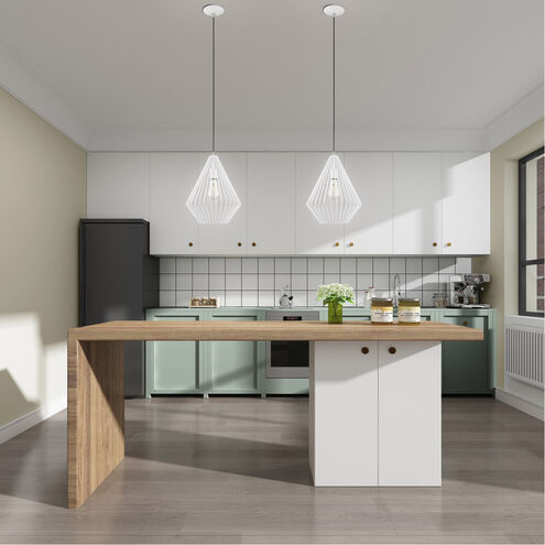 Geometric 1 Light 12 inch White Mini Pendant Ceiling Light