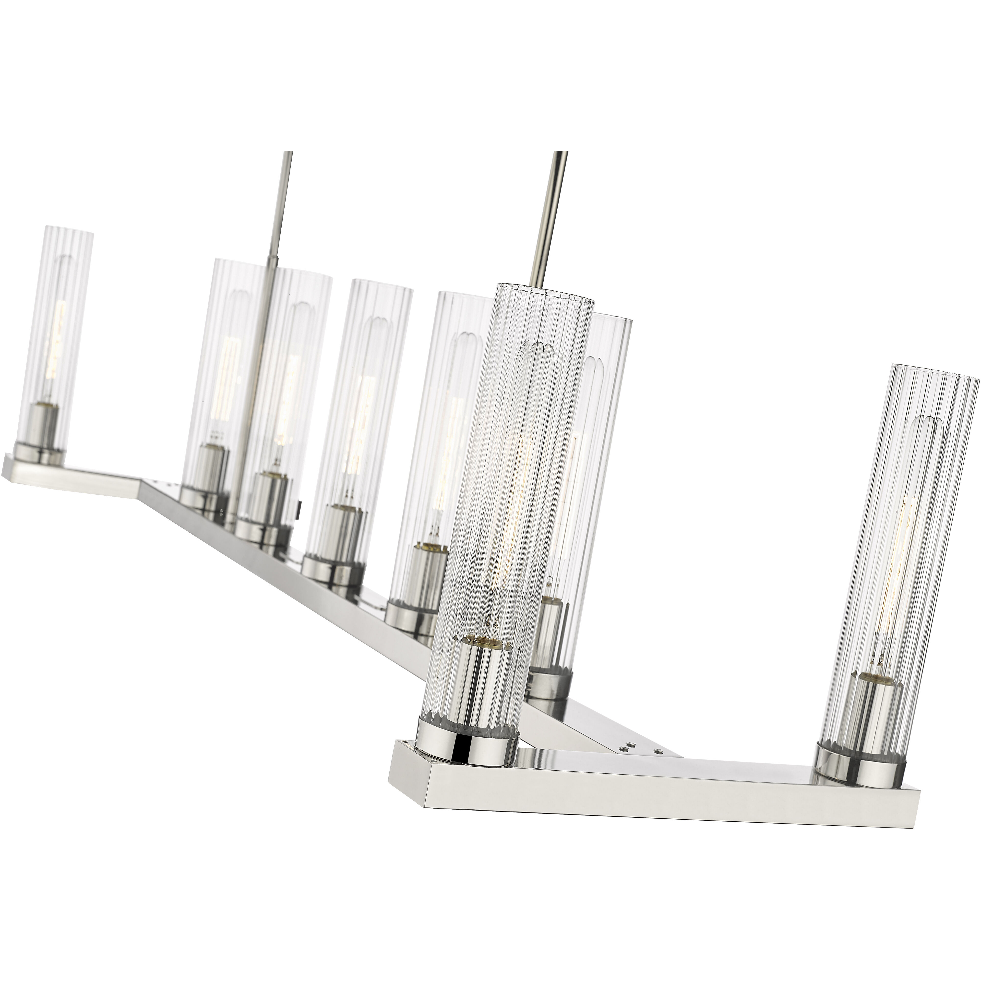 Beau 9 Light 56 inch Polished Nickel Linear Chandelier Ceiling Light