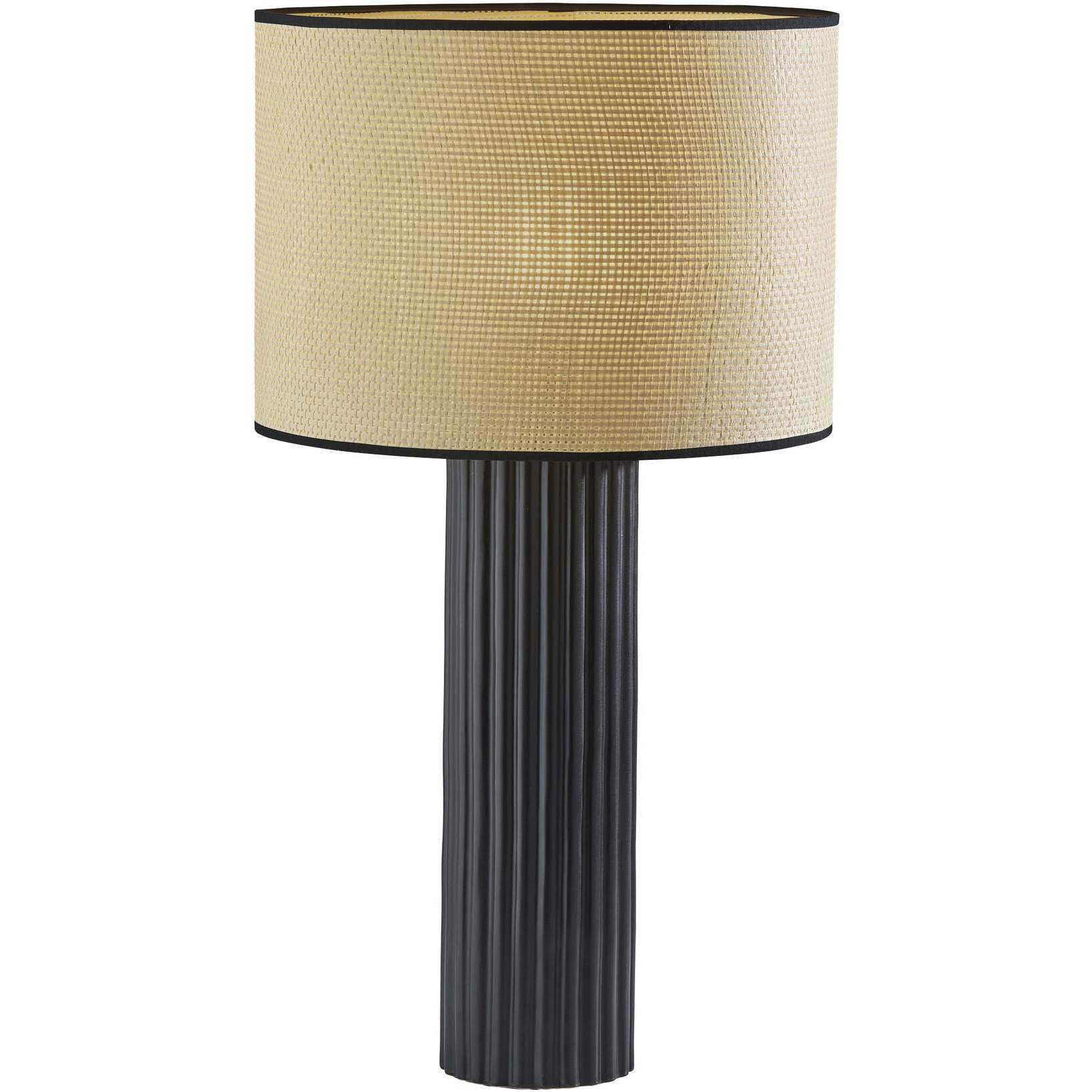 Adesso 3734 01 Primrose 28.75 inch 150 watt Black Ribbed Ceramic Table Lamp Portable Light