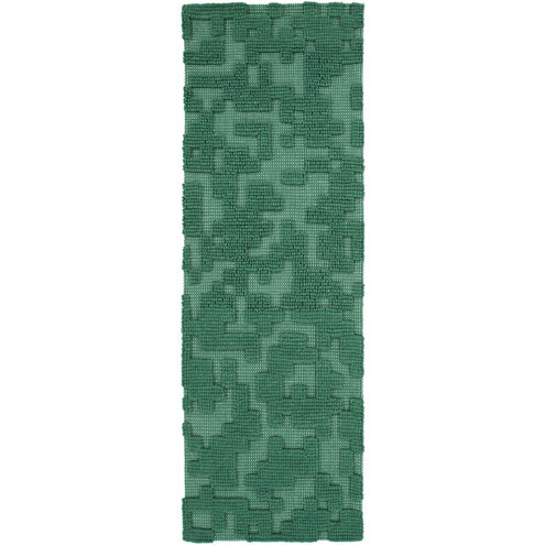 Stencil 96 X 30 inch Emerald Handmade Rug