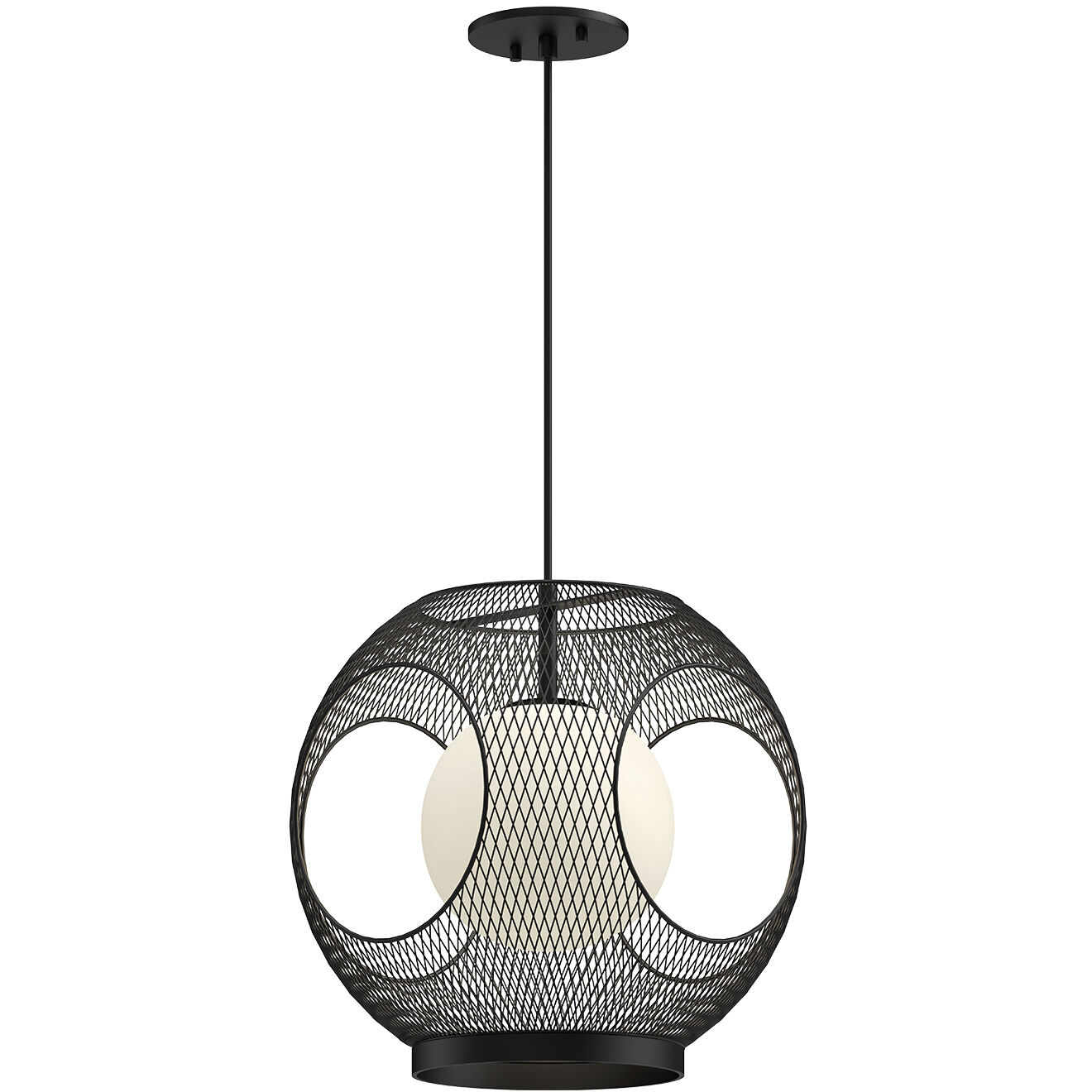 Kona 1 Light 13.25 inch Black/Opal Glass Exterior Pendant