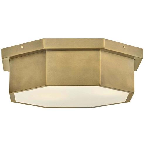 Facet 3 Light 17.5 inch Heritage Brass Flush Mount Ceiling Light