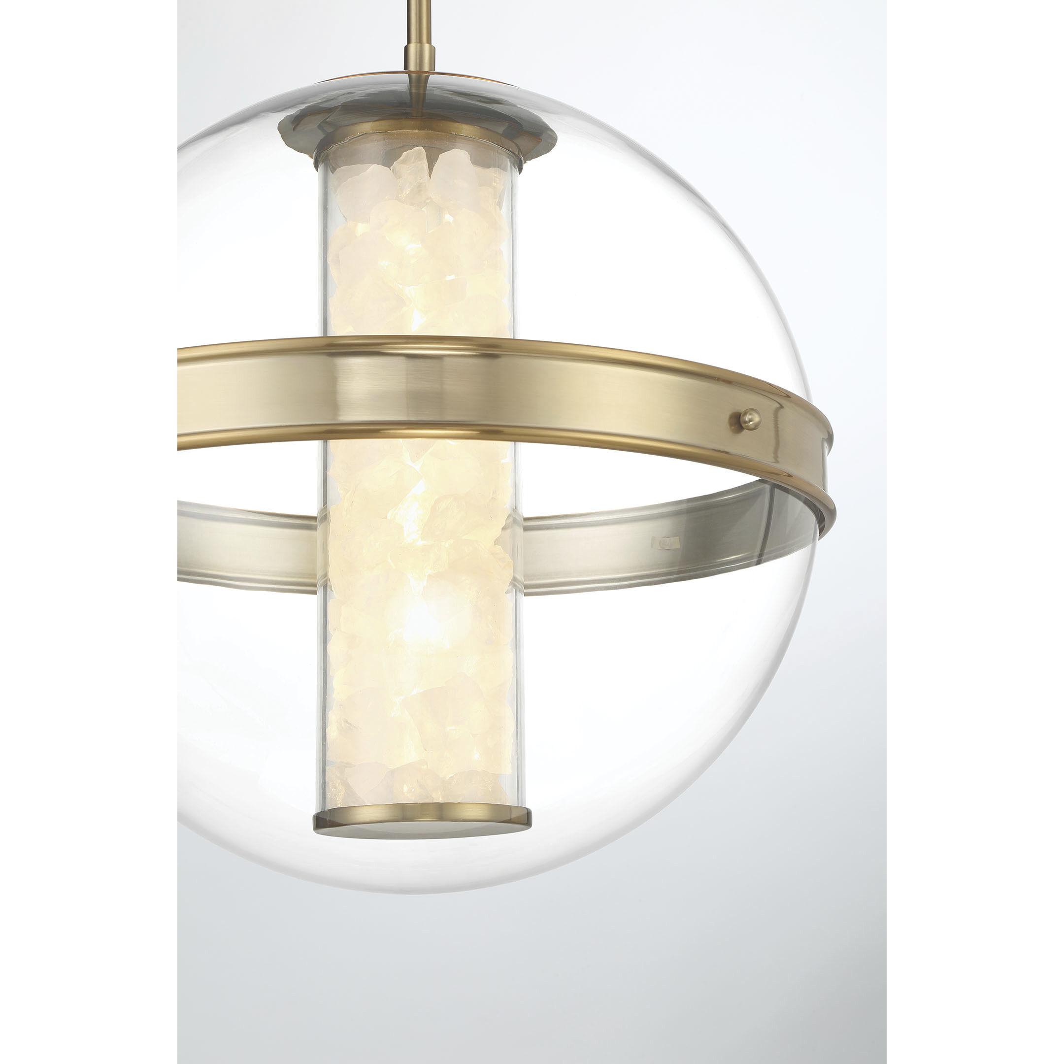 Divinely LED 16.75 inch Celeste Brass Pendant Ceiling Light