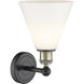 Berkshire Sconce Wall Light in Black Antique Brass, Matte White