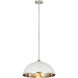 Landry 1 Light 20 inch Matte White and Brushed Nickel Pendant Ceiling Light