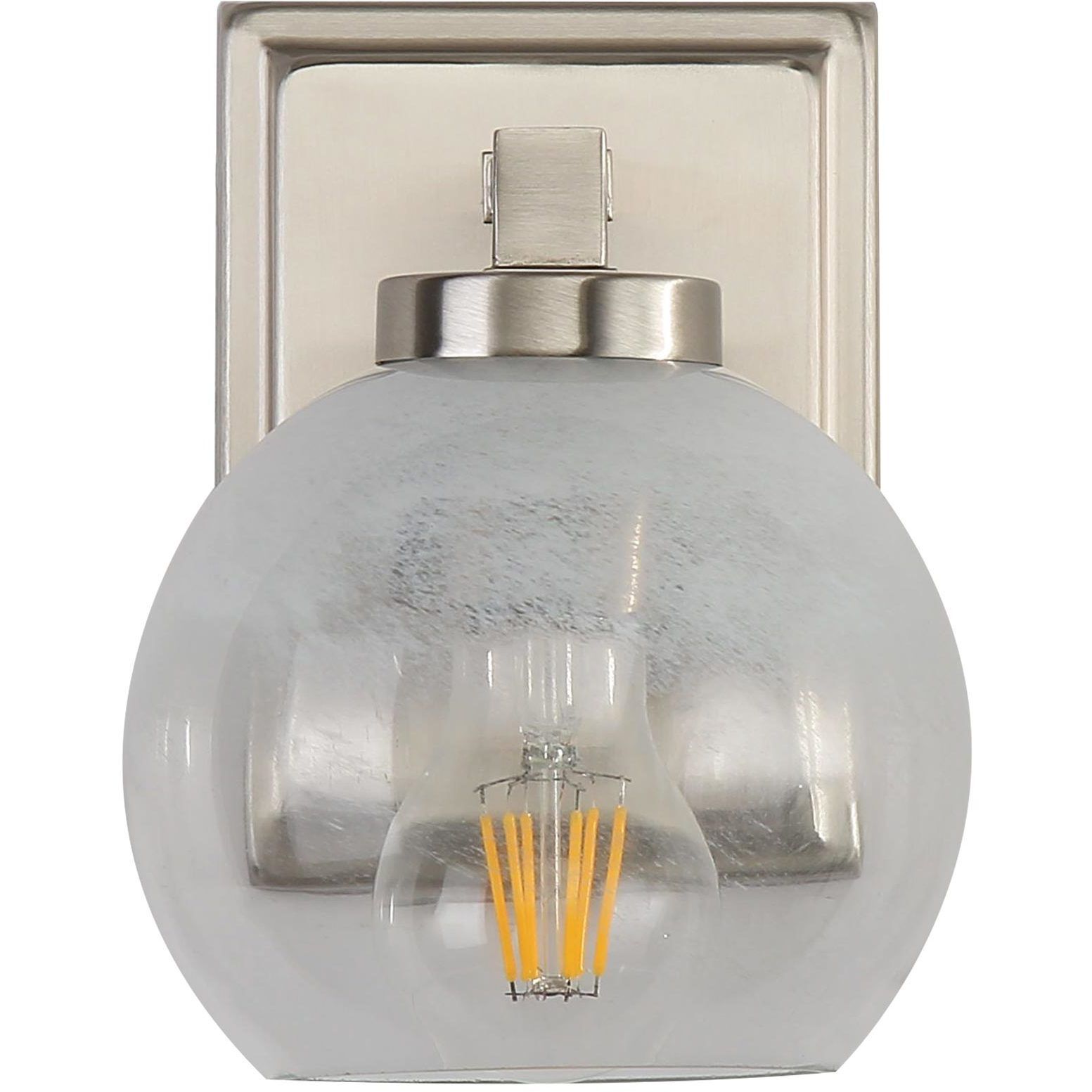 Yep Elliott Vanity Wall Light in Pewter, Clear Glass