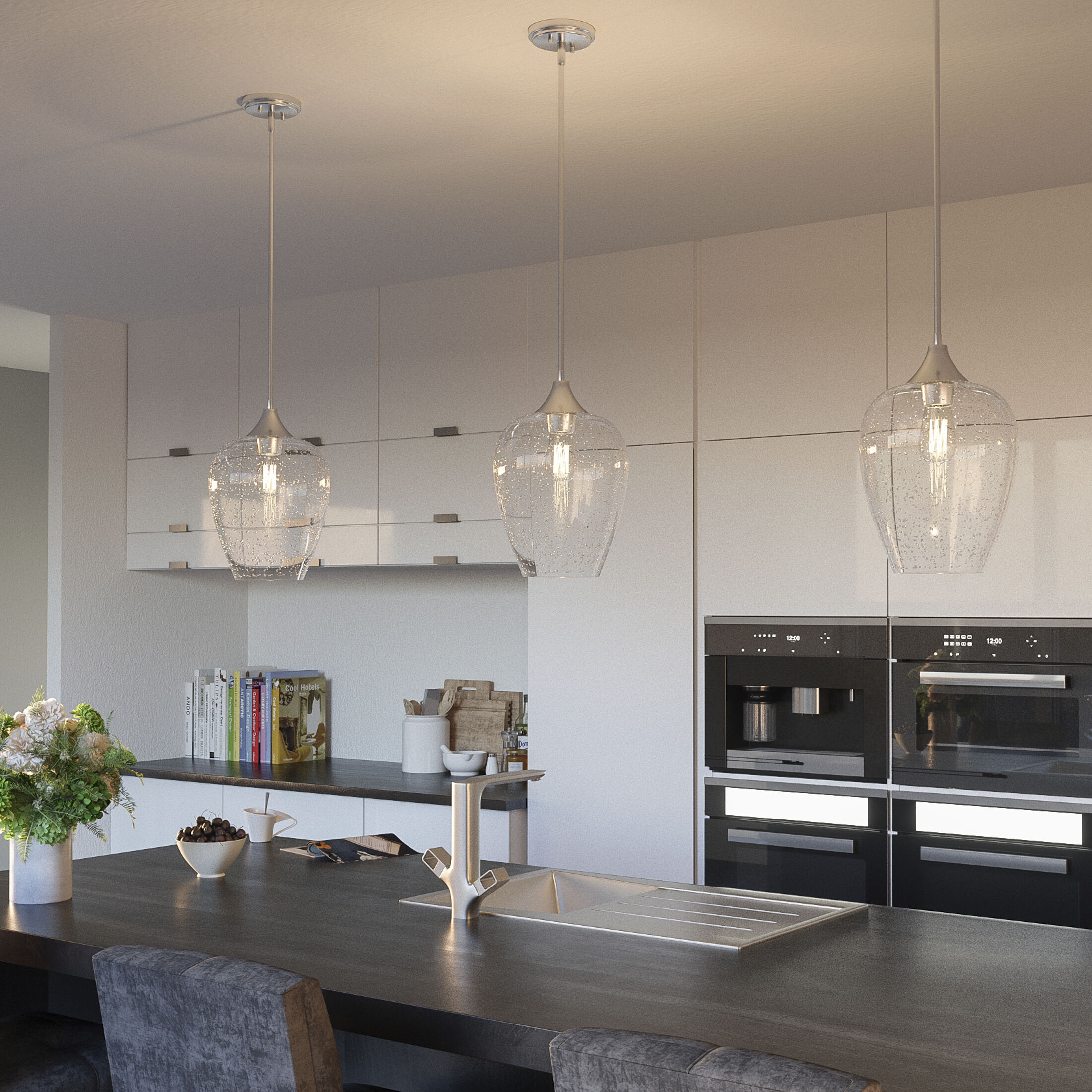 Towne 1 Light 10 inch Brushed Nickel Mini Pendant Ceiling Light