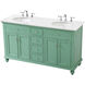 Otto 60 X 21 X 35 inch Vintage Mint Vanity Sink Set