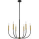 Haylie 6 Light 26 inch Matte Black and Olde Brass Chandelier Ceiling Light