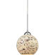 Spatter 1 Light 7 inch Polished Chrome with White and Multicolor Mini Pendant Ceiling Light