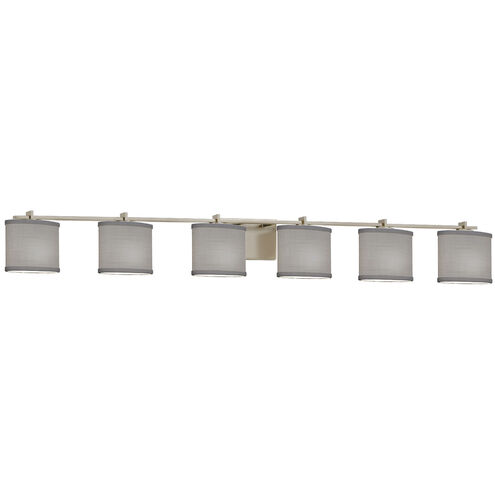 Textile 56.5 inch Brushed Nickel Bath Bar Wall Light