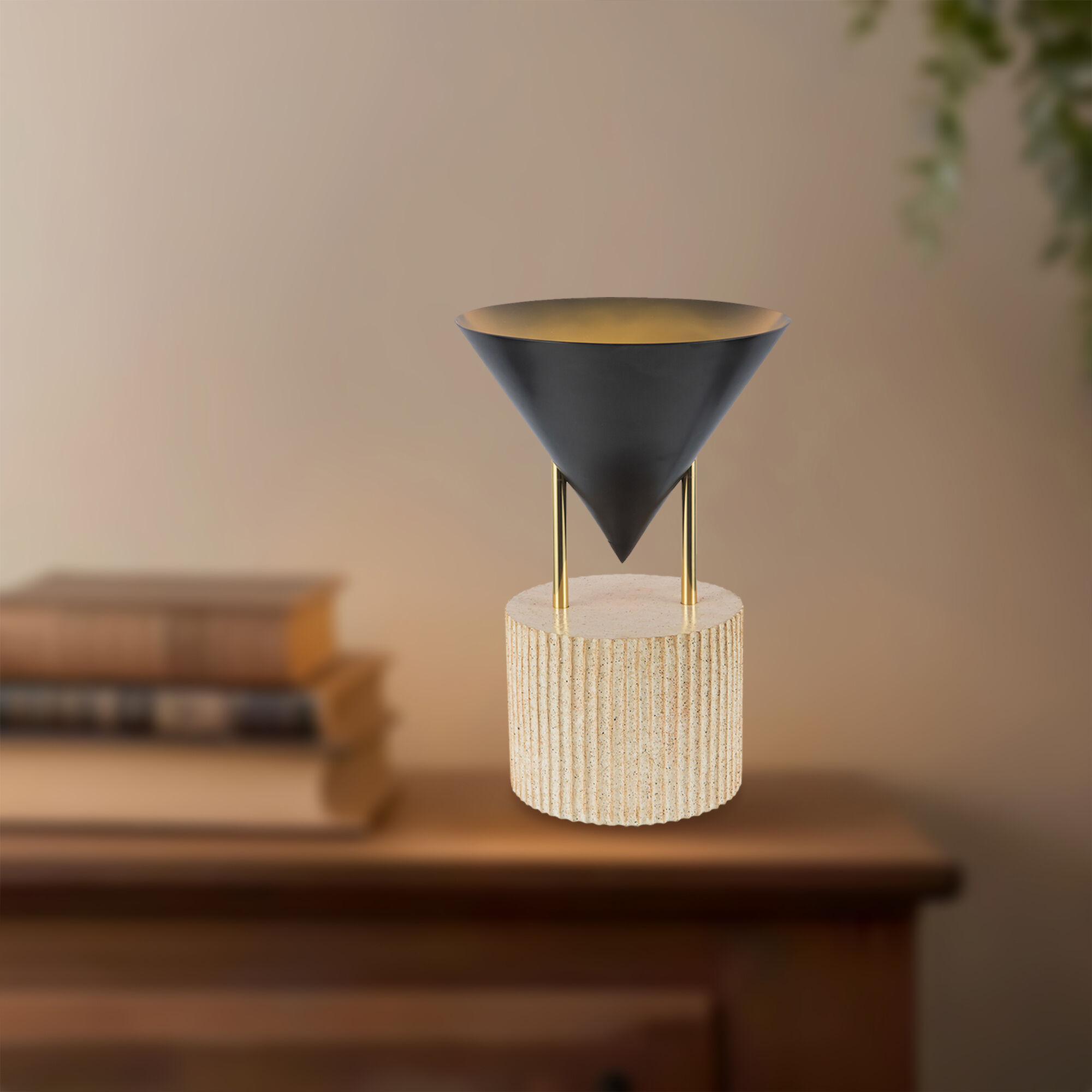 Versus 14.75 inch 60 watt Urban Bronze Table Lamp Portable Light in Steel Shade