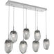 Meteo LED LED Classic Silver Linear Pendant Ceiling Light in 3000K LED, Zircon Inner - Smoke Outer, Multi-Pendant