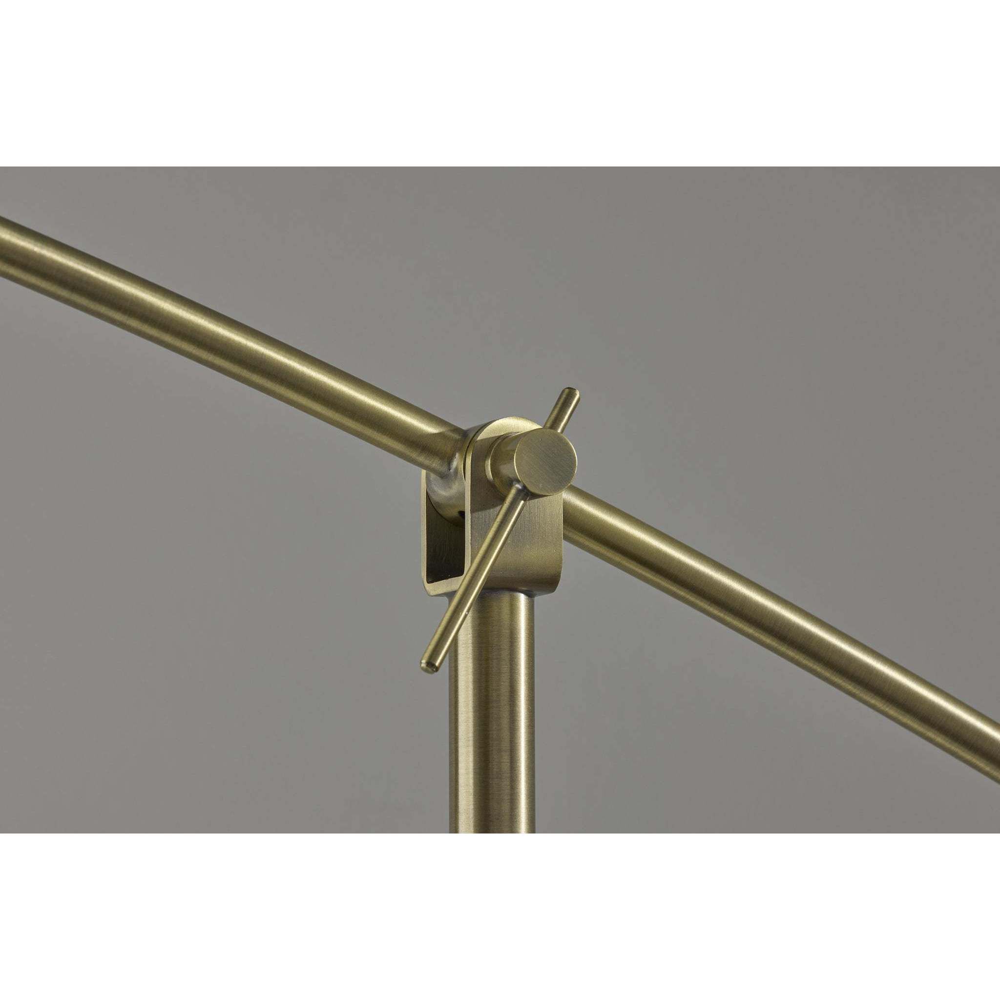 Leroy 66 inch 150.00 watt Black and Antique Brass Arc Floor Lamp Portable Light