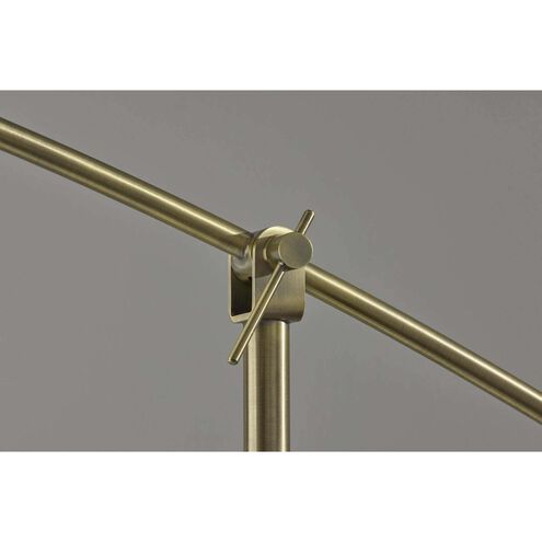 Leroy 66 inch 150.00 watt Black and Antique Brass Arc Floor Lamp Portable Light