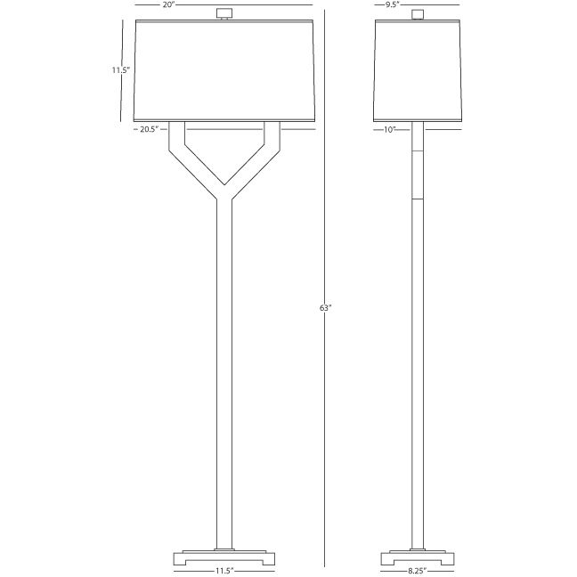 Valerie 63 inch 100.00 watt Vintage Brass Floor Lamp Portable Light in Fondine