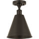 Edison Cone 1 Light 8 inch Oil Rubbed Bronze Semi-Flush Mount Ceiling Light