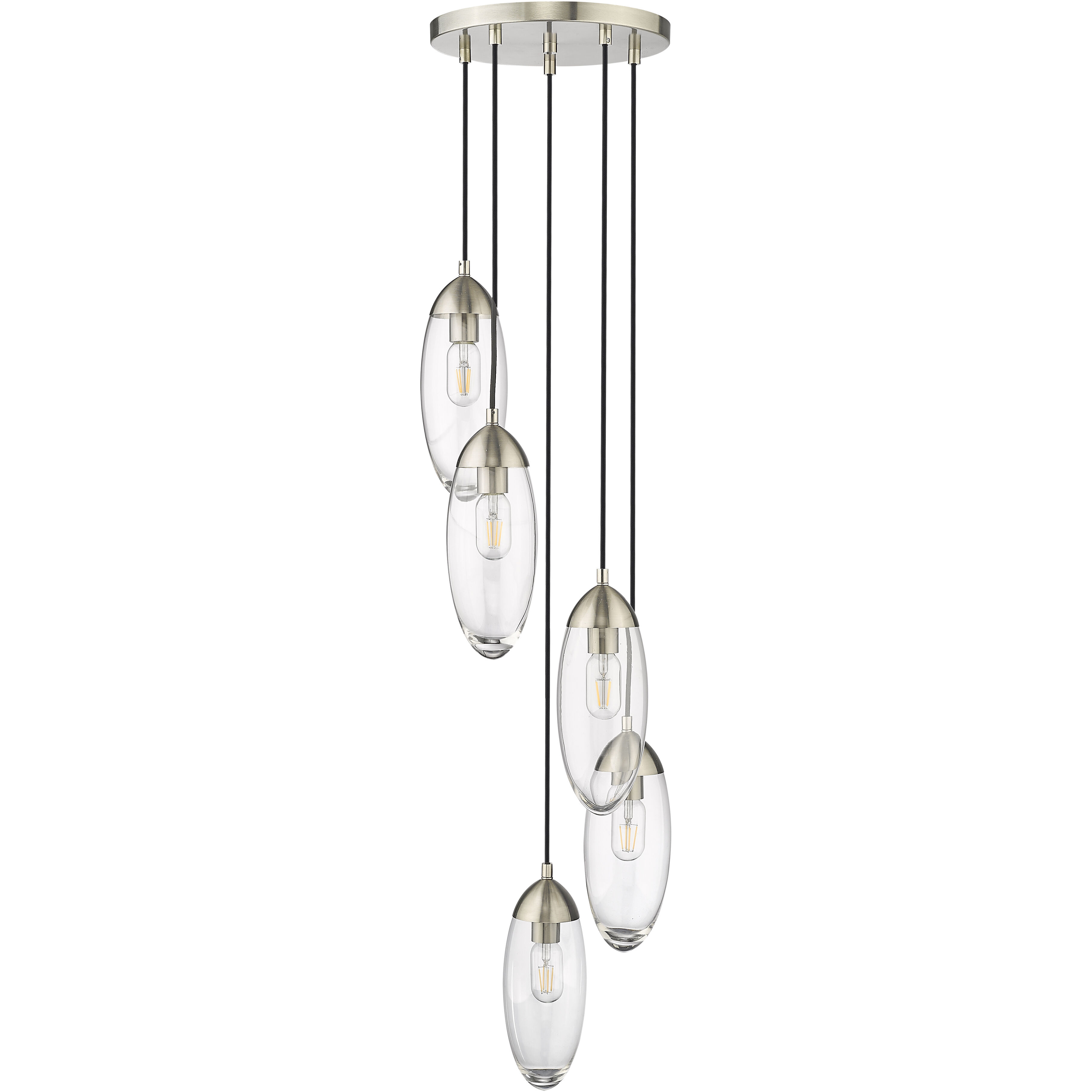 Arden 5 Light 12 inch Brushed Nickel Chandelier Ceiling Light