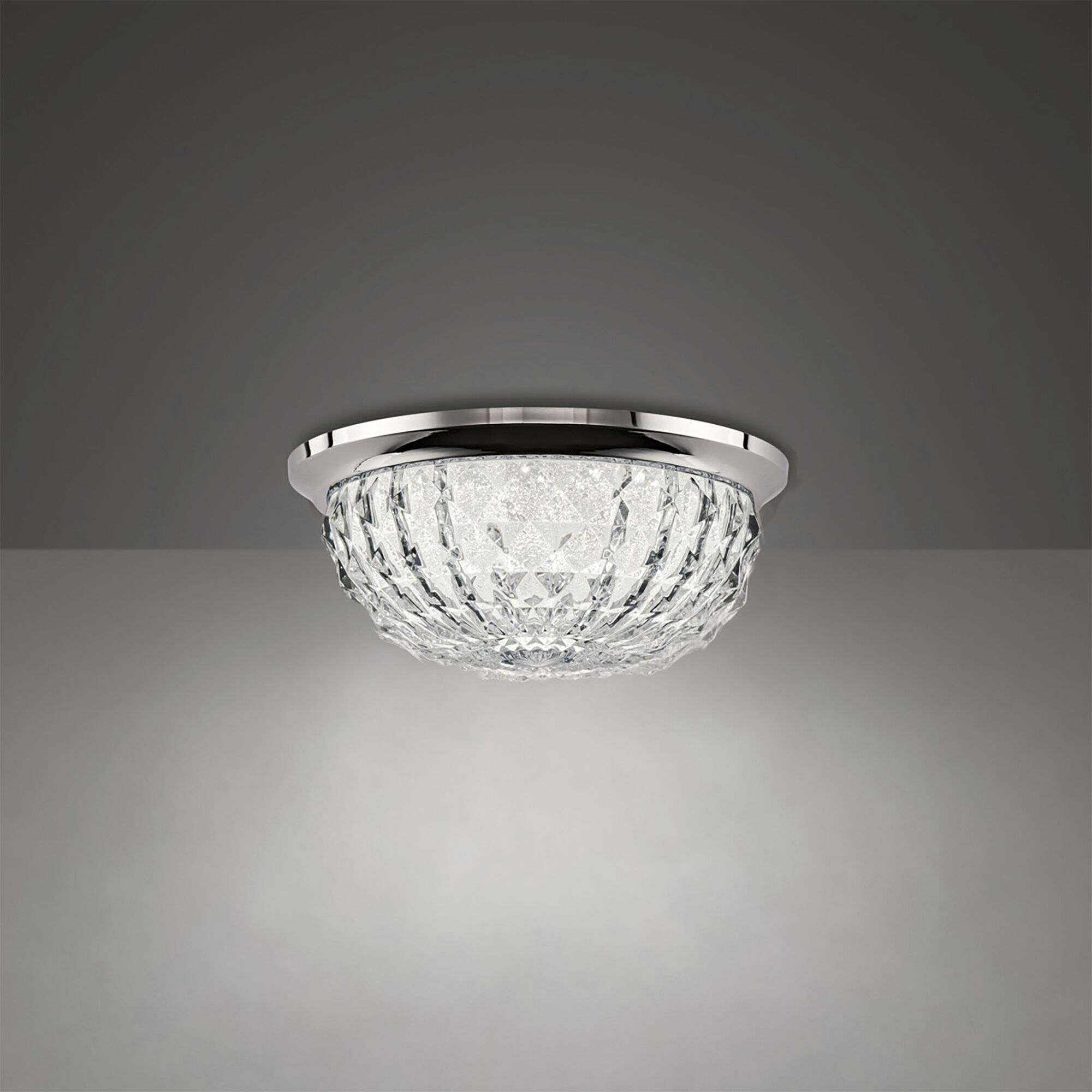 Genoa LED 9 inch Polished Chrome Flush Mount Ceiling Light, Schonbek Signature
