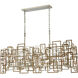 Gridlock 6 Light 44 inch Matte Gold Linear Chandelier Ceiling Light