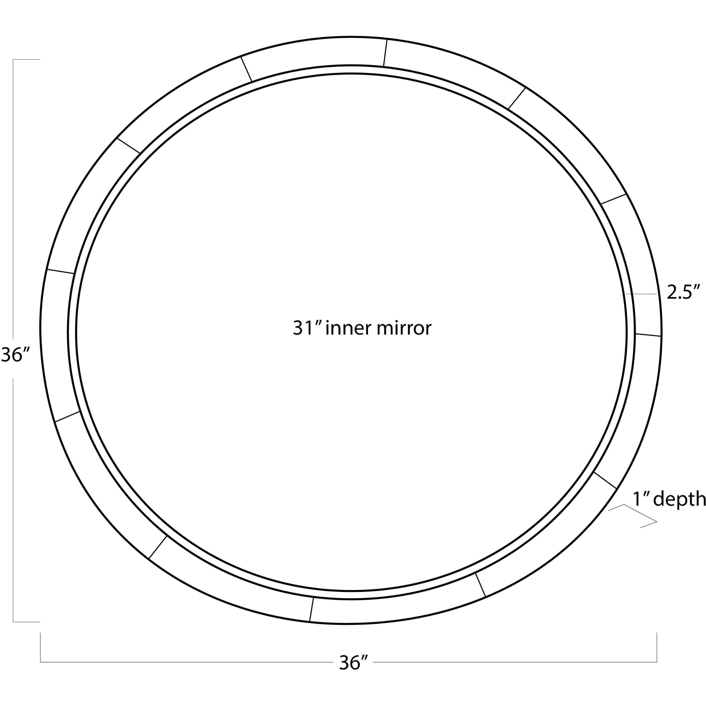 Plaza 36 X 36 inch Antique Gold Leaf Mirror, Round