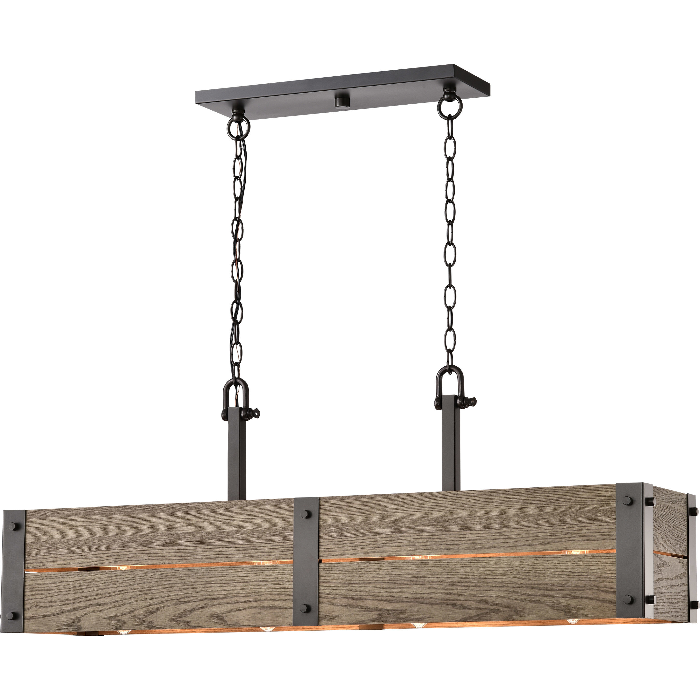 Winchester 4 Light 40.75 inch Bronze Trestle Ceiling Light