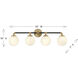 Dresden 4 Light 33 inch Matte Black with Warm Brass Accents Bathroom Vanity Light Wall Light, Lighting One