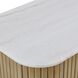 Arik Alder Wood and White Marble and Antique Brass 4 Door Cabinet