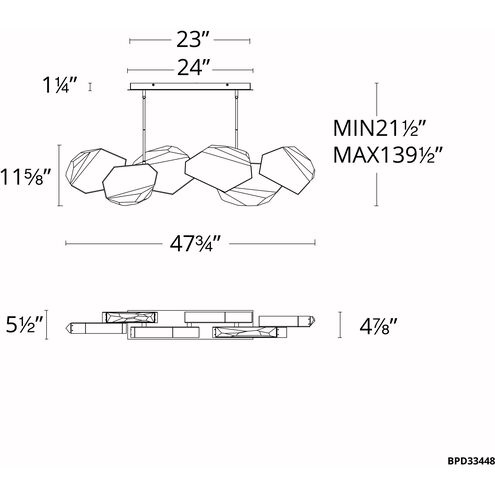 Beyond Palisade LED 47.75 inch Black Linear Pendant Ceiling Light