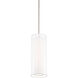 Metropolis 1 Light 5 inch Brushed Nickel Mini Pendant Ceiling Light in 13in.