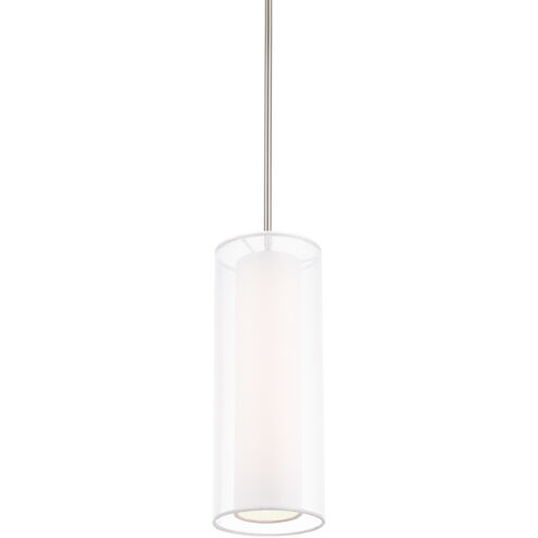Metropolis 1 Light 5 inch Brushed Nickel Mini Pendant Ceiling Light in 13in.