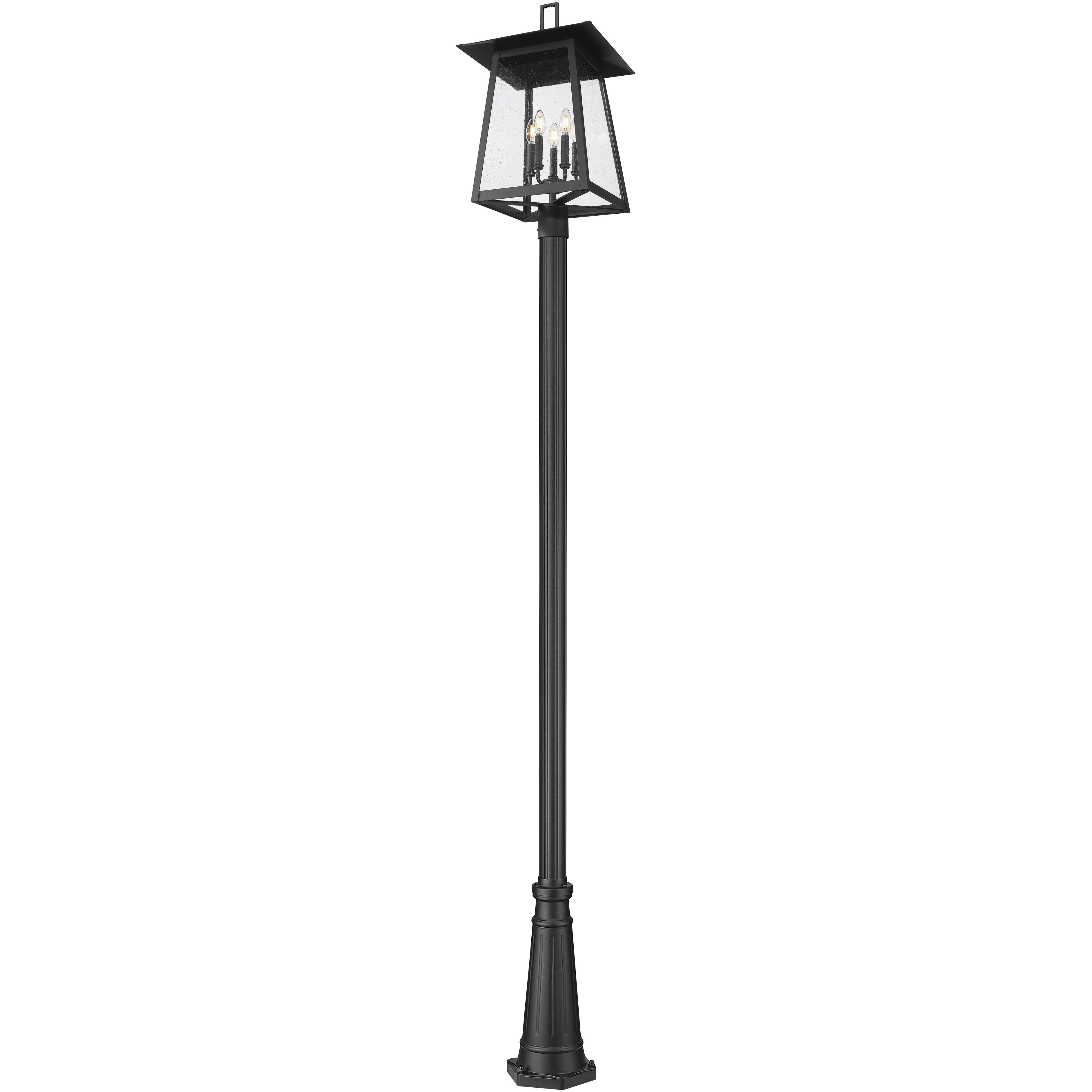 Rainer 5 Light 121.5 inch Black Outdoor Post Mounted Fixture in G9