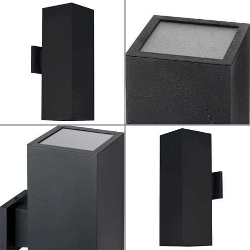 6IN CYL SQRS Up/Down Outdoor Wall Light in Black