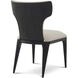 Repose Charcoal Oak Dining Side Chair, Wooden, Upholstered